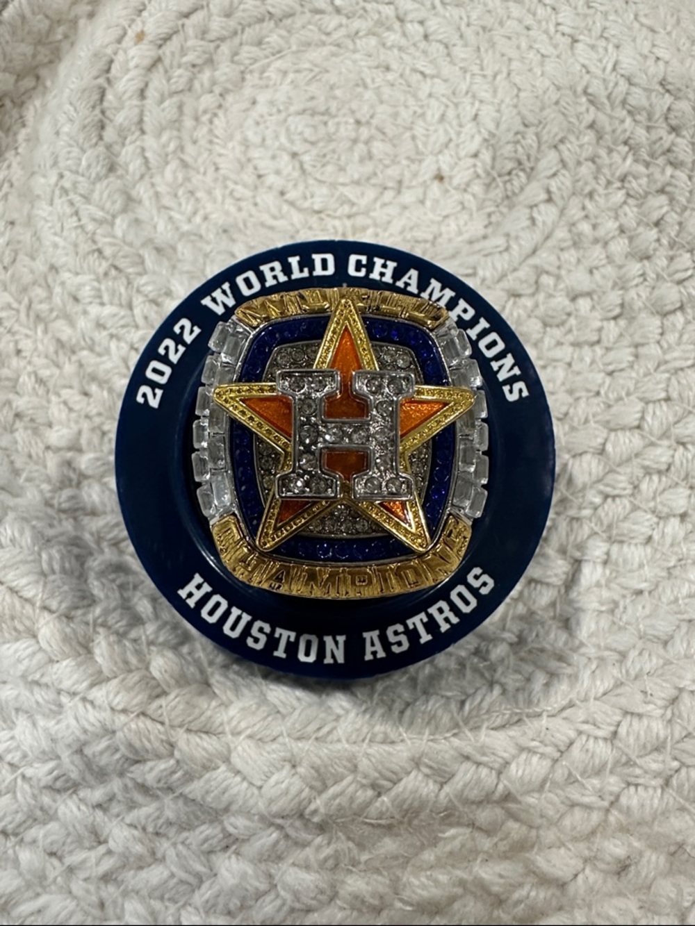 Houston Astros Championship Style Star Ring - Gold & Blue